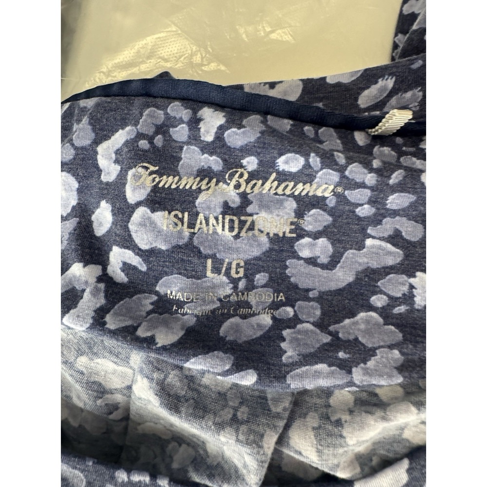 Blue Tommy Bahama IslandZone Vacation Beachy tropical animal print resort L - Picture 9 of 9